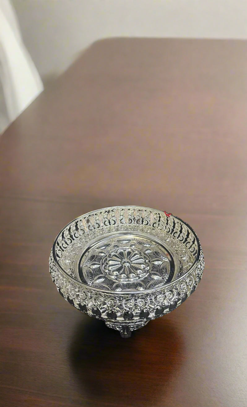 german silver designer tray for serving/ gift item, 8"